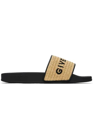 Givenchy Sandales à enfiler beige et noir en raphia