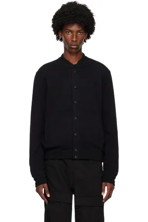 Givenchy Blouson aviateur noir à logo en tricot jacquard
