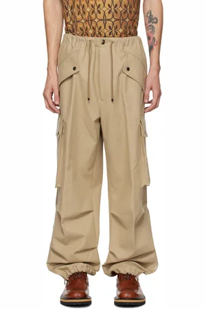 DRIES VAN NOTEN Pantalon cargo décontracté brun clair