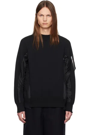 SACAI Pull molletonné noir à panneaux