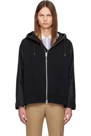 SACAI Pull à capuche noir à panneaux