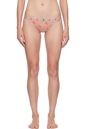 FLEUR DU MAL Tanga multicolore à motif fleuri à logo
