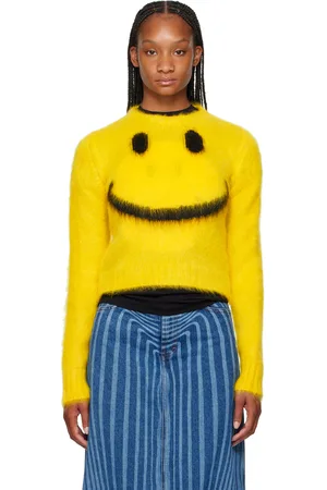 Moschino Pull jaune à image et logo en intarsia - Smiley®