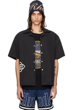 Rhude Chemise noire à logo modifié