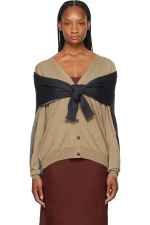 Moschino Cardigan étagé beige et gris