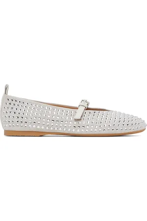 J.W.Anderson Ballerines de style Charles IX blanches en suède