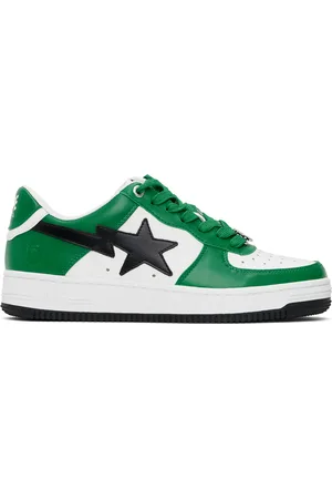 BAPE Baskets #3 vert et blanc à étoiles emblématiques