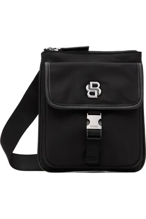 HUGO BOSS Sac enveloppe noir à ferrure à monogramme