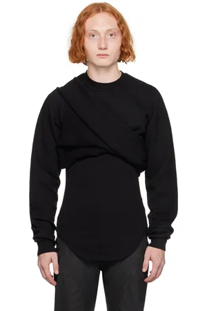 Rick Owens Pull molletonné noir à découpe - Porterville