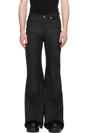 Rick Owens Jean semi-évasé noir à coutures torsadées - Porterville