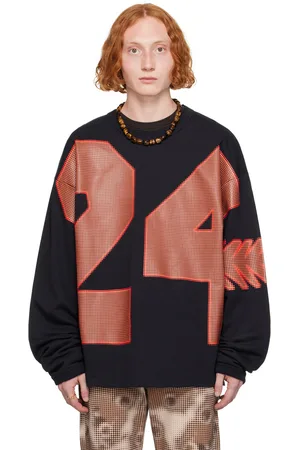 DRIES VAN NOTEN Pull molletonné surdimensionné bleu marine