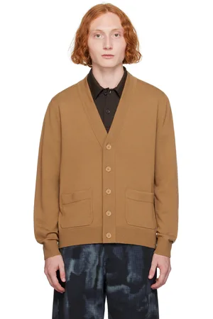 DRIES VAN NOTEN Cardigan brun en laine mérinos