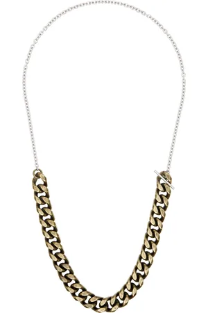 DRIES VAN NOTEN Collier argenté et doré en chaine à maillons gourmette