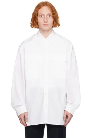 DRIES VAN NOTEN Chemise blanche à ourlet pan de chemise
