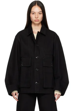 LEMAIRE Blouson droit noir en denim