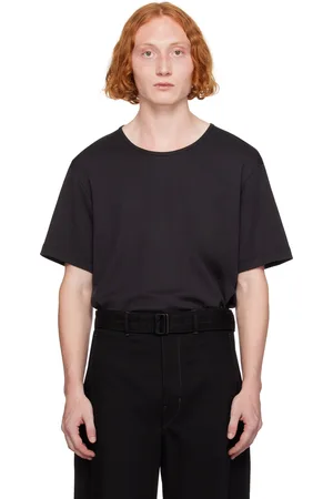LEMAIRE T-shirt noir à encolure arrondie