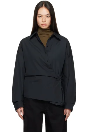 LEMAIRE Chemise cache-cœur noire