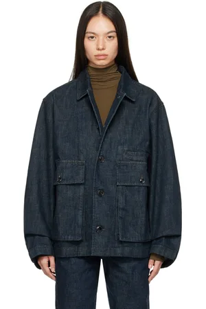 LEMAIRE Blouson droit indigo en denim
