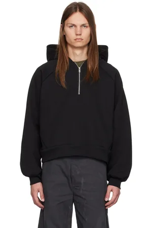 Seventh Pull à capuche noir à demi-glissière