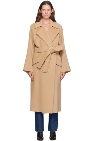 Sportmax Manteau beige en laine vierge et cachemire