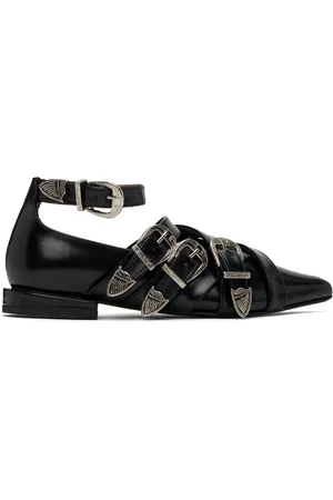 TOGA PULLA Ballerines noires à brides entrecroisées exclusives à SSENSE