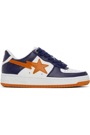 BAPE Baskets #3 bleu marine et orange à étoiles emblématiques