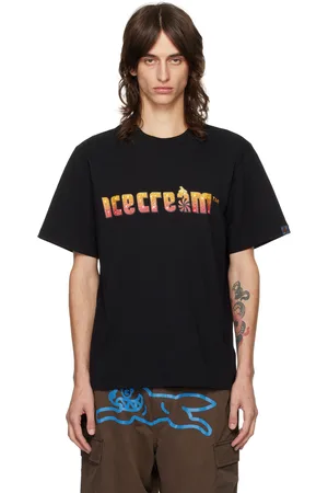 ICECREAM T-shirt noir à logo Soft Serve scintillant