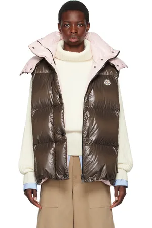 Moncler Veste Luzule brune rembourrée en duvet