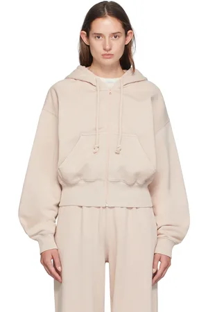 Acne Studios Pull à capuche beige à glissière