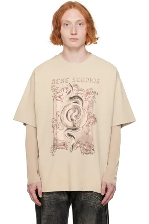 Acne Studios T-shirt à manches longues étagé brun clair