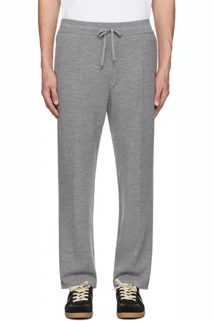 Solid Pantalon de survêtement gris à cordon coulissant
