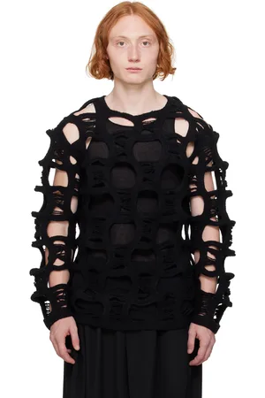 Comme des Garçons Pull noir à découpes