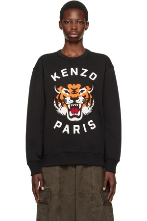 Kenzo Pull molletonné noir à image de tigre brodée