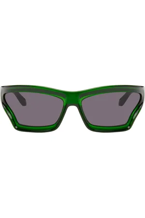 Loewe Lunettes de soleil de type visière sculpturales vertes - Paula
