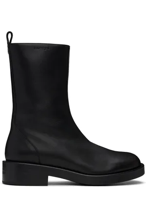 Courrèges Bottes motard noires en cuir