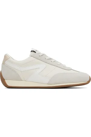 RAG&BONE Baskets de course rétro étroites blanches en suède
