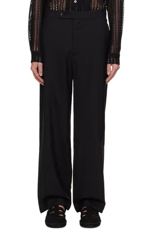 BODE Pantalon noir en laine froide à pattes coulissantes
