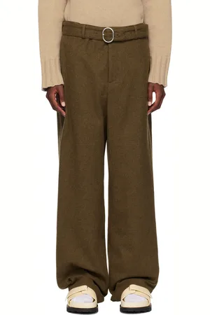 Jil Sander Pantalon brun à ceinture
