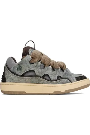 Lanvin Baskets Curb bleues en denim exclusives à SSENSE
