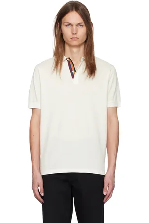 Paul Smith Polo blanc à patte à rayures Artist