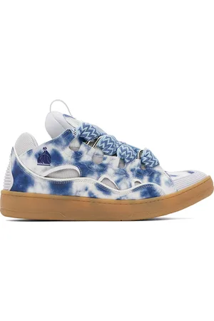 Lanvin Baskets Curb bleues en denim à effet délavé exclusives à SSENSE