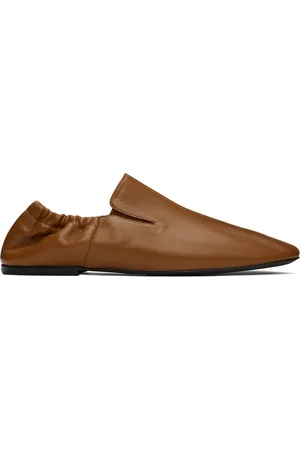 DRIES VAN NOTEN Flâneurs brun clair en cuir