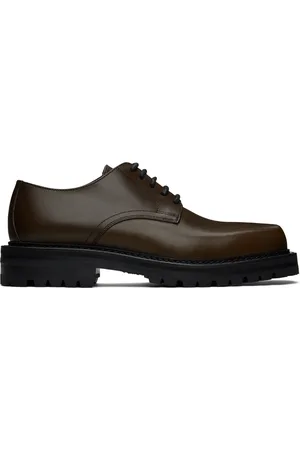 DRIES VAN NOTEN Derbys kaki en cuir