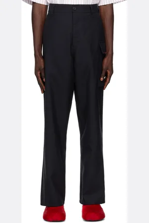 Marni Pantalon bleu marine en laine froide