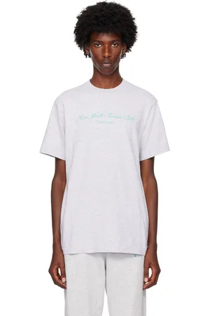 Sporty & Rich T-shirt gris à logo NY Tennis Club