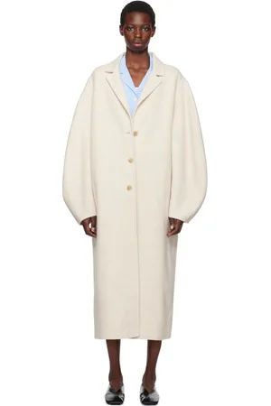 LE 17 SEPTEMBRE Manteau blanc cassé à col classique ouvert