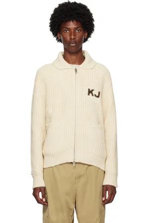 Kijun Cardigan Cowichan beige à glissière bidirectionnelle