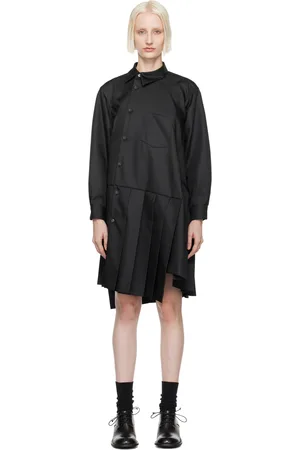 Comme des Garçons Robe midi noire à plis
