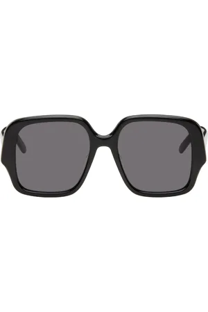Loewe Lunettes de soleil carrées noires à monture étroite