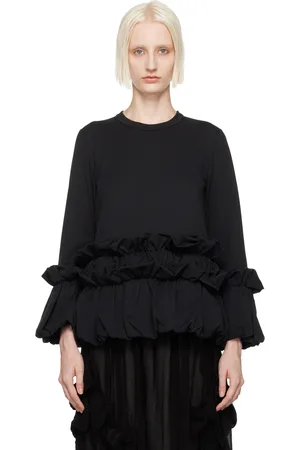 Comme des Garçons T-shirt à manches longues noir à fronces